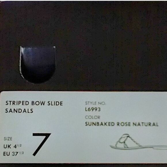 J.CREW Women's Striped Bow Slide Sandals Size 7 - Picture 10 of 14